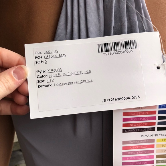 NWT Jasmine Bridesmaids Jewel Neckline Georgette High-Low Dress Size 12 - Picture 8 of 8